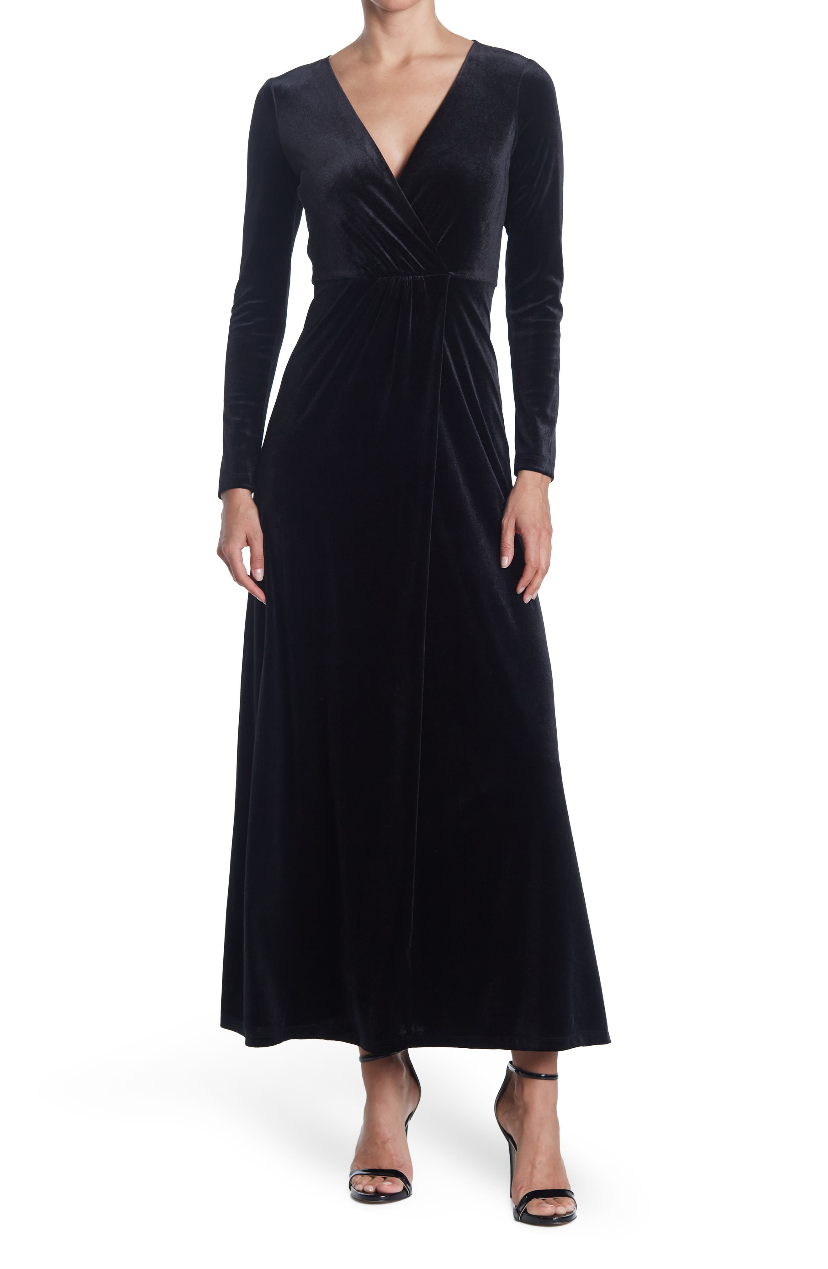 Design Long Sleeve Velvet Maxi Dress ...
